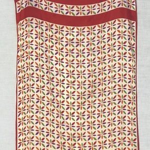 Vintage silky scarf with colorful petals design